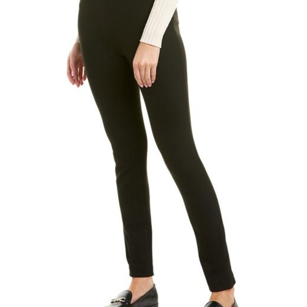 Sz L, Thoery structured knit zip hem black leggings
